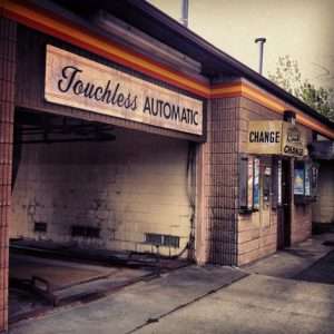 touchless car wash entrance