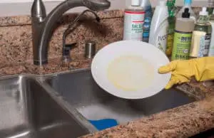 washing dishes