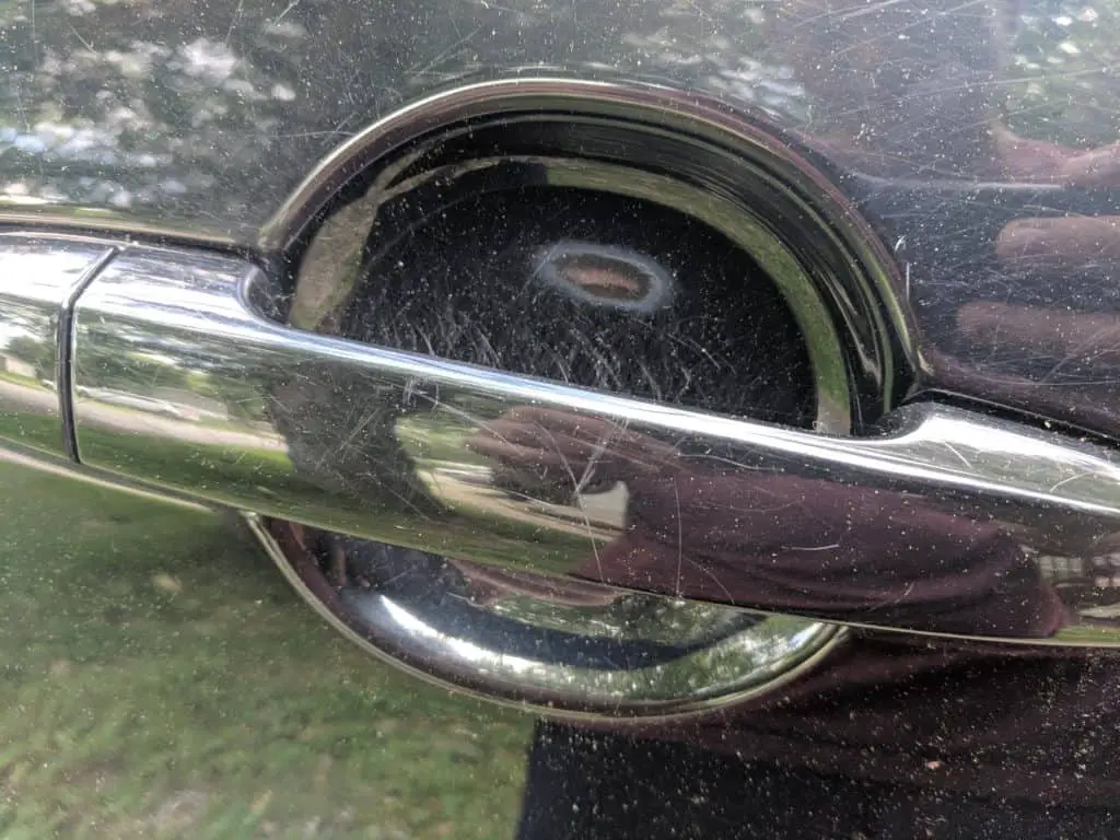 scratched car handle