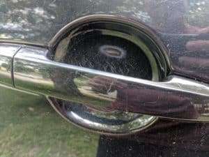 car handle with scratches