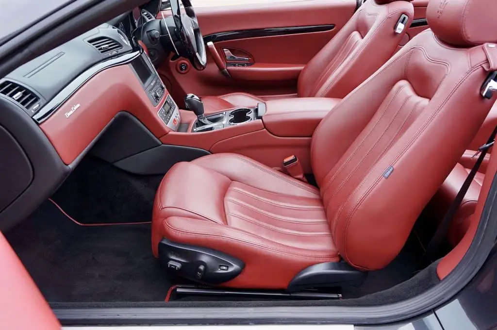 red leather car seats