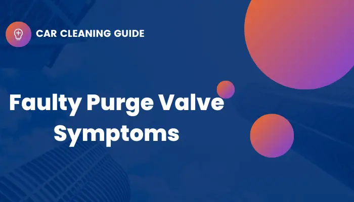 header image that says "faulty purge valve symptoms" in white text