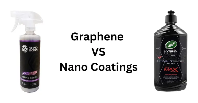 graphene coating and nano coating products sitting next to each other