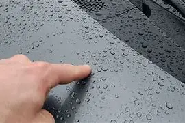 An example of hydrophoic properties on a ceramic coating