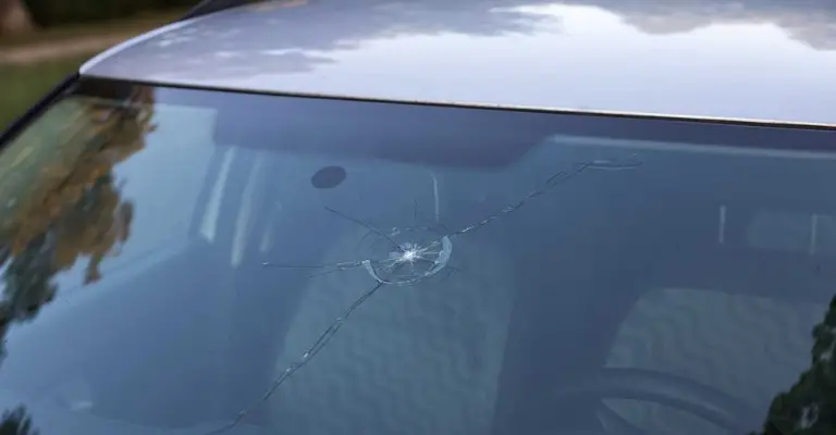 example of a half moon windshield crack