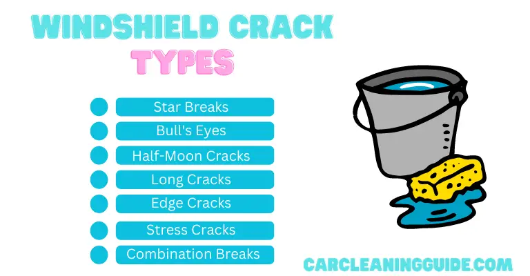 types of windshield cracks infographic
