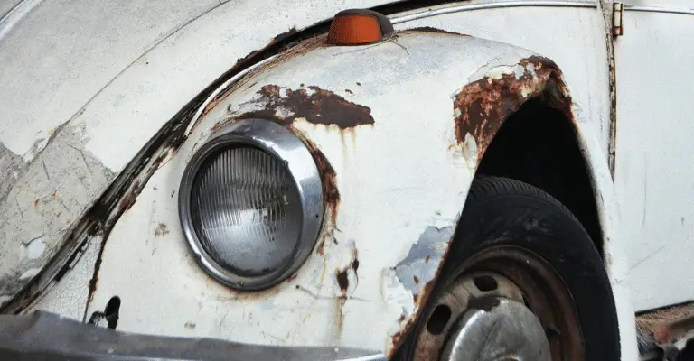Here's an example of a rusted car, an extreme example of what happens when the clear coat wears away.