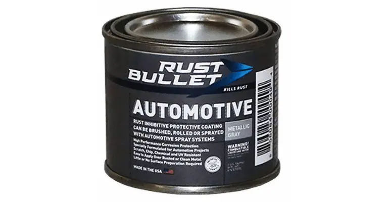 picture of a bucket of rust bullet which is an automotive rust inhibitor