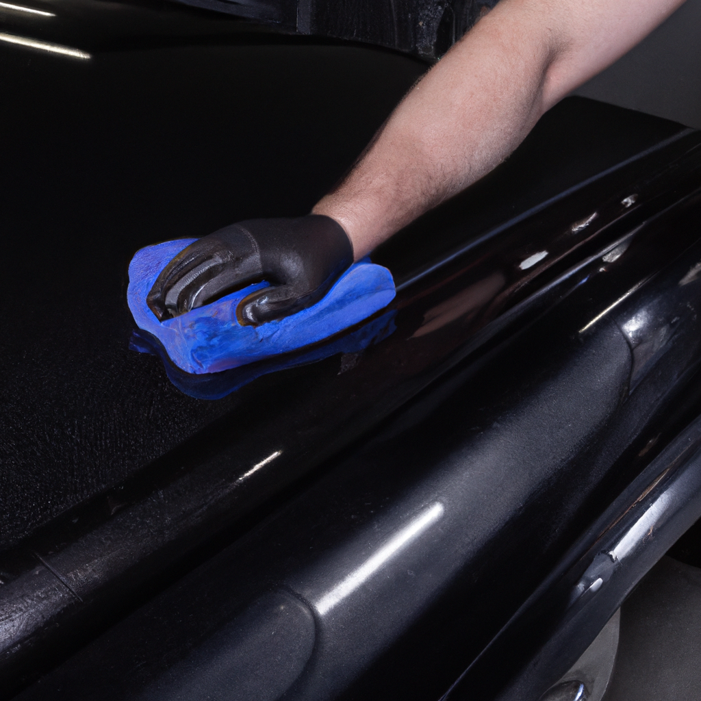 Here's an image of a professional waxing a car. This image is used to introduce the topic of how frequently you should wax a new car.